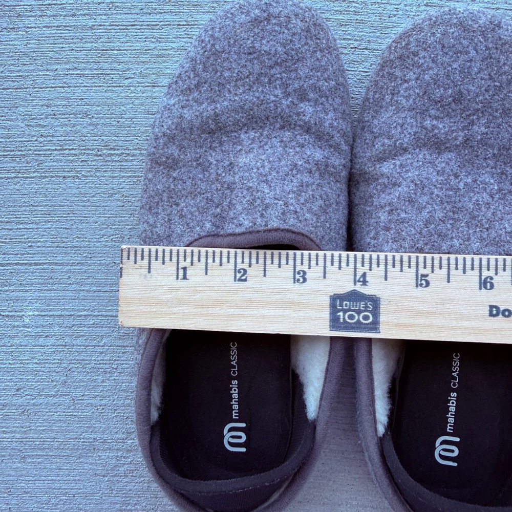Mahabis Classic Wool Felt Indoor Outdoor Slippers Gray EU38 US 7.5 - Picture 9 of 10